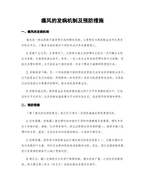 痛风的发病机制及预防措施