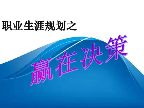 职业生涯决策精选ppt课件