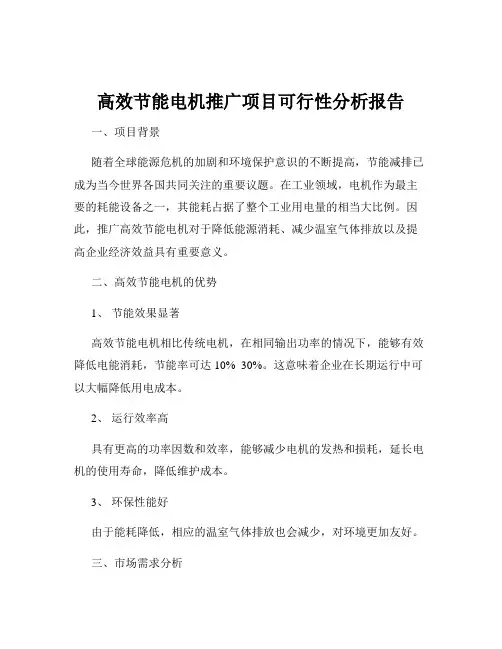高效节能电机推广项目可行性分析报告