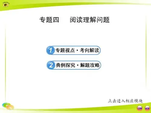 专题四 阅读理解问题
