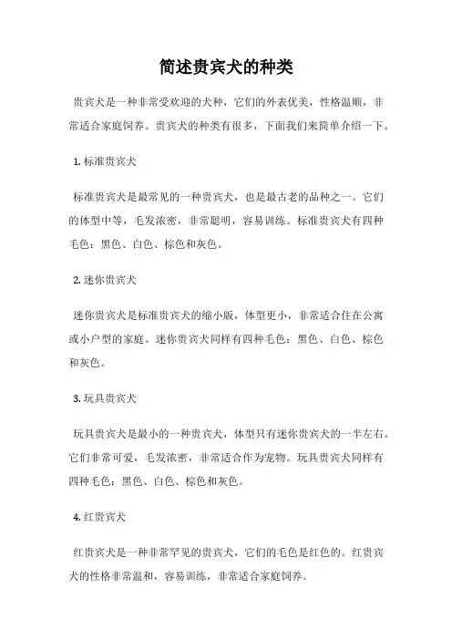 简述贵宾犬的种类
