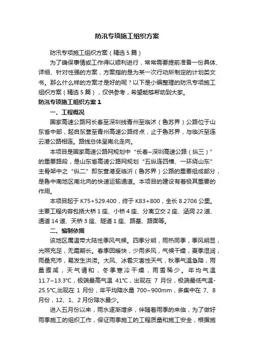 防汛专项施工组织方案