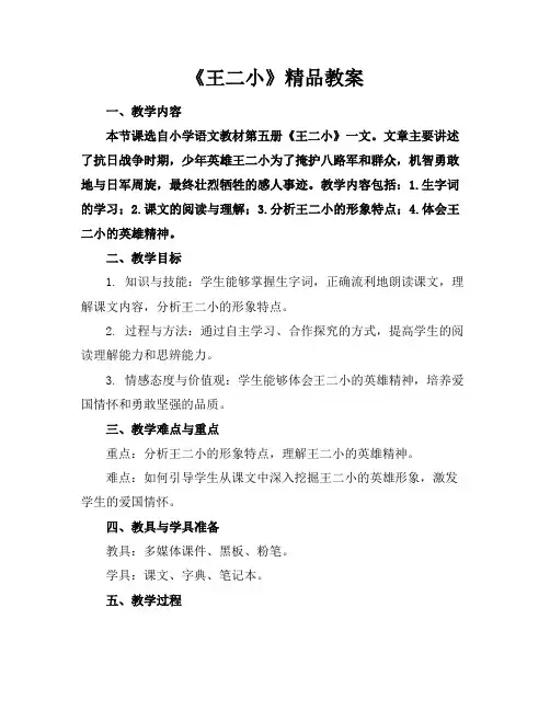 《王二小》精品教案