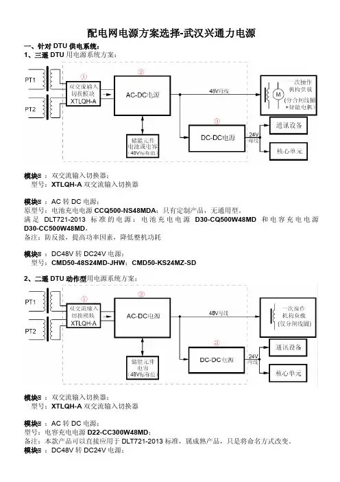 国网配电自动化终端电源选择(武汉兴通力)