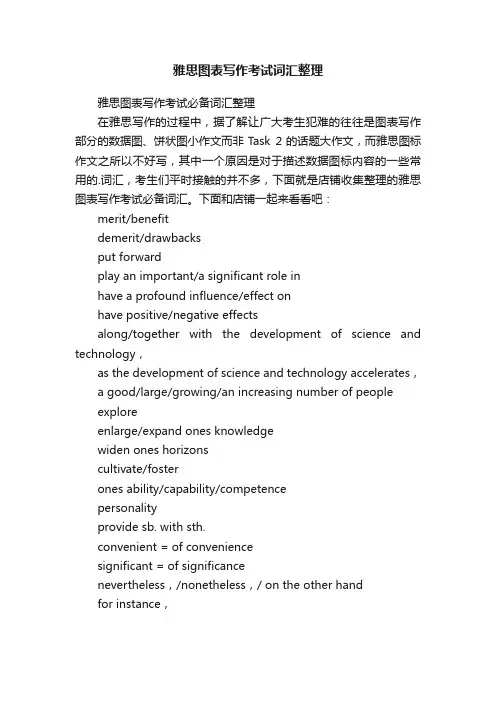 雅思图表写作考试词汇整理