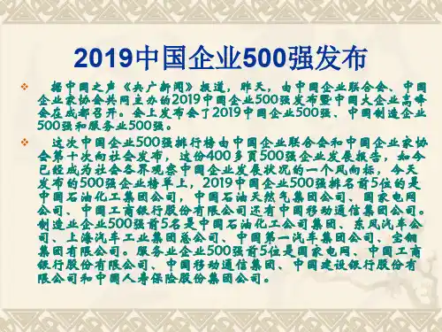 中国企业500强发布17页PPT