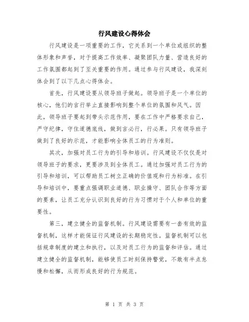 行风建设心得体会