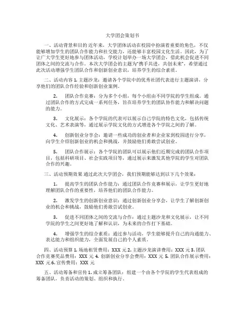 大学团会策划书