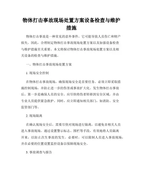 物体打击事故现场处置方案设备检查与维护措施