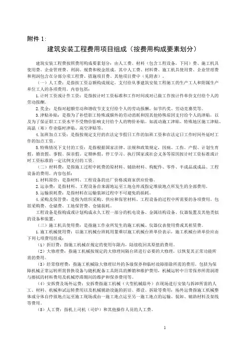 建筑安装工程费用项目组成（按费用构成要素划分）