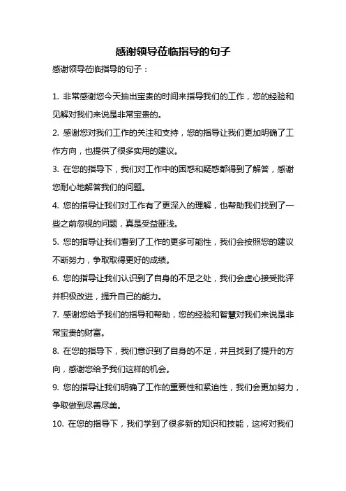 感谢领导莅临指导的句子