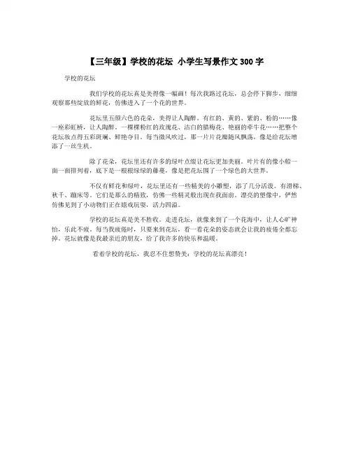 【三年级】学校的花坛 小学生写景作文300字