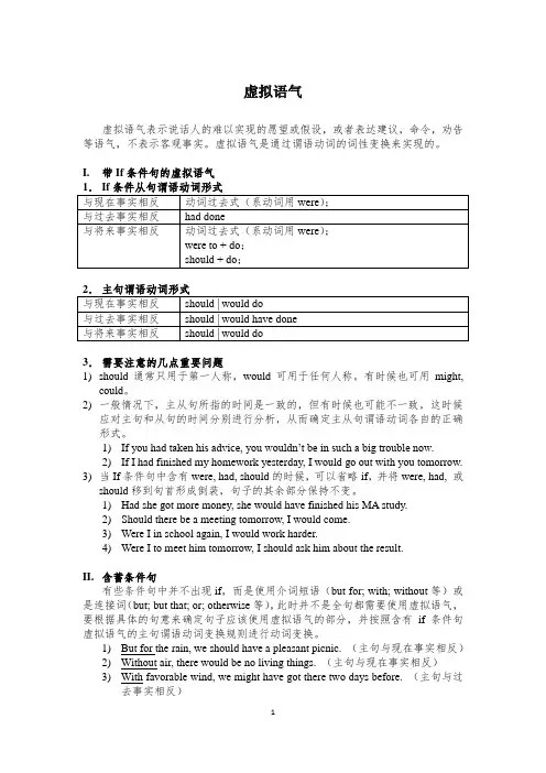 虚拟语气(讲义及练习)
