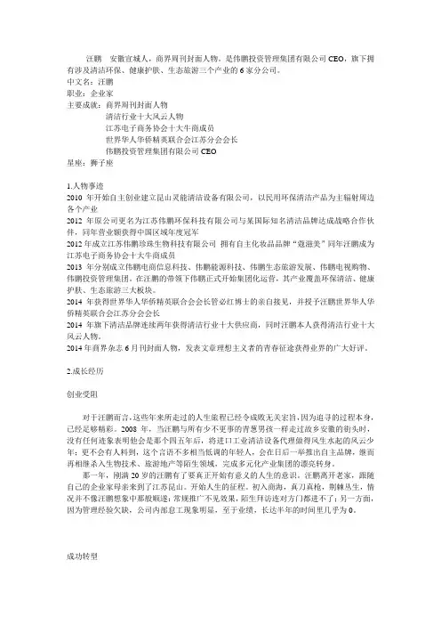 汪鹏简介