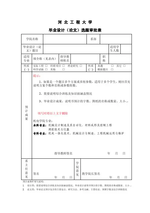 毕业设计（论文）选题审批表.doc