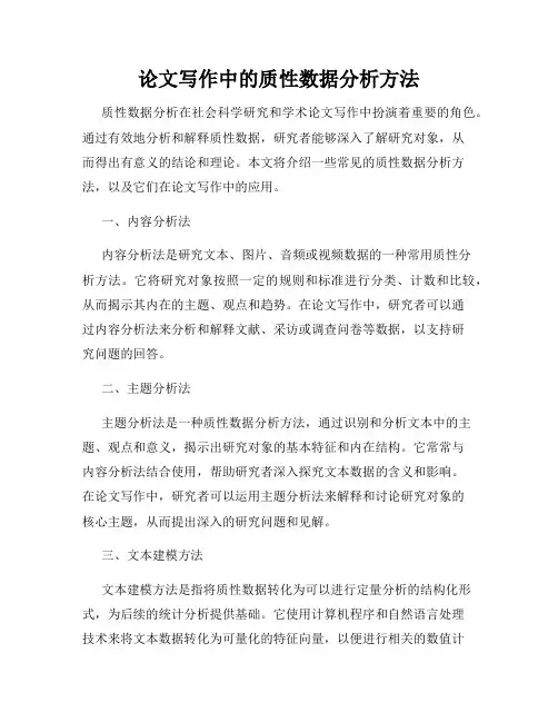 论文写作中的质性数据分析方法