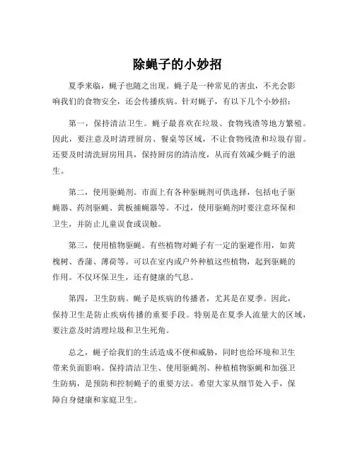 除蝇子的小妙招