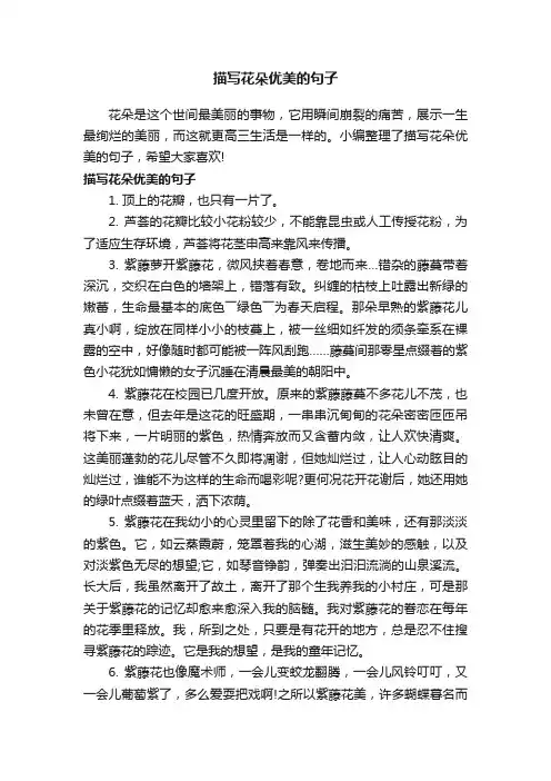 描写花朵优美的句子