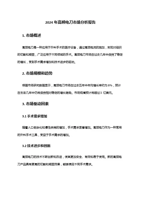 2024年高频电刀市场分析报告
