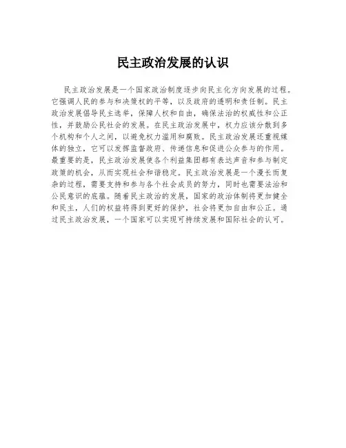 民主政治发展的认识