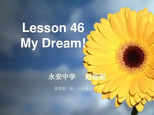 冀教版八年级英语上册 Unit 8 Lesson 46 《My Dream》(共22张PPT)