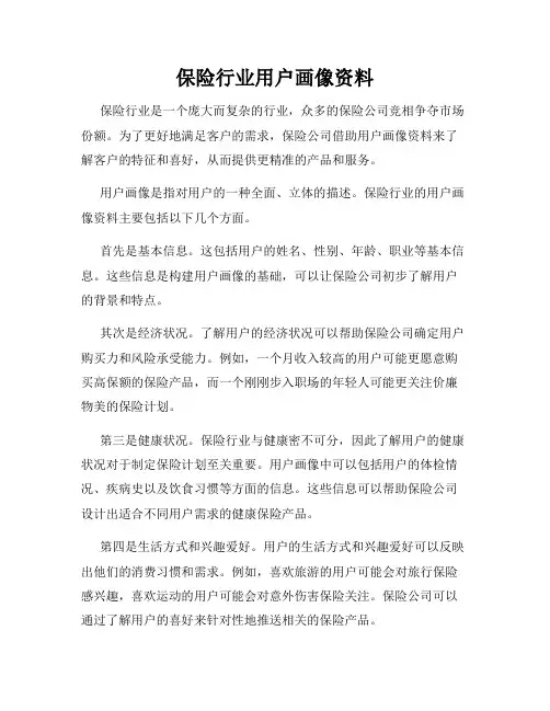 保险行业用户画像资料