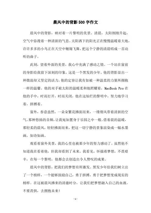 晨风中的背影500字作文