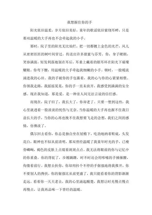 零分作文我想握着你的手