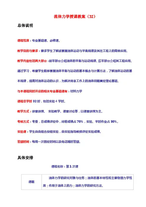 流体力学授课教案