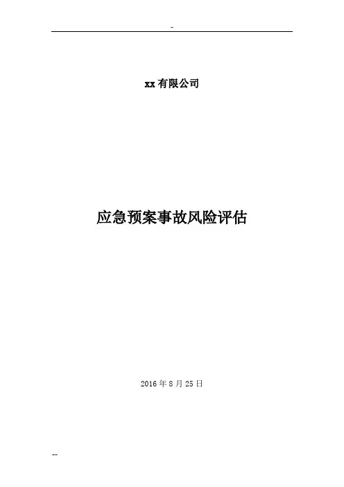 应急预案风险评估报告(2016备案稿)终