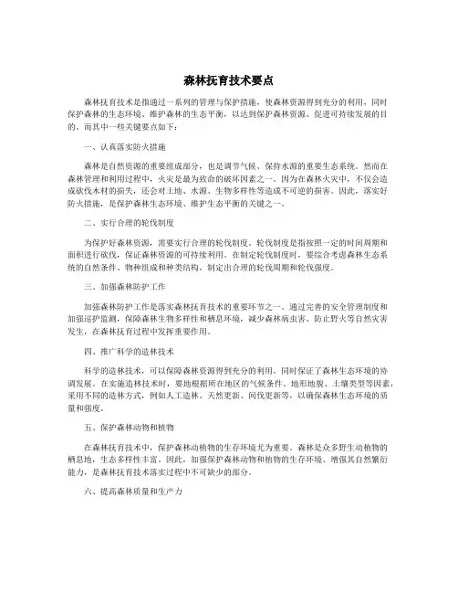 森林抚育技术要点