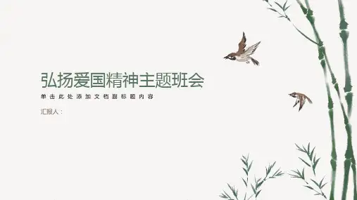 弘扬爱国精神主题班会(精选1)ppt