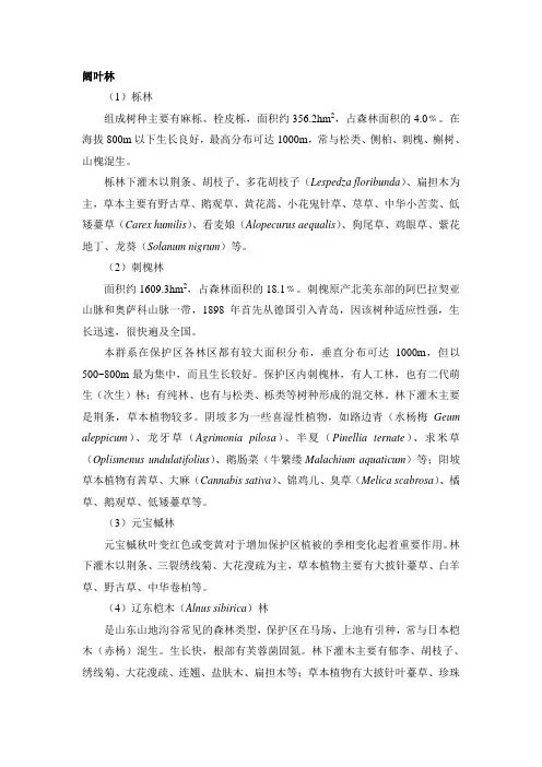 徂徕山植物、动物