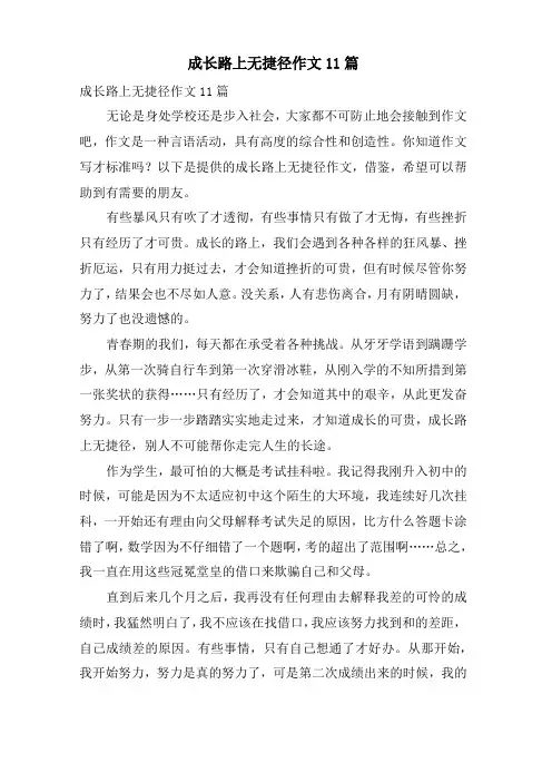成长路上无捷径作文11篇