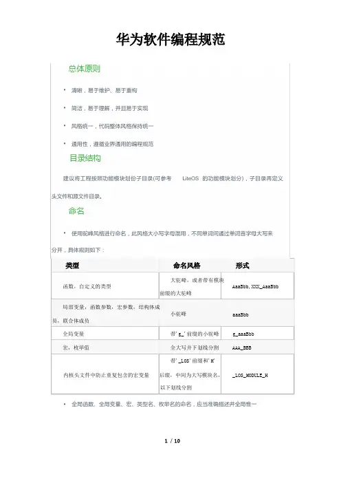 华为软件编程规范