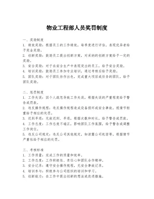 物业工程部人员奖罚制度