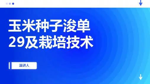 玉米种子浚单29及栽培技术
