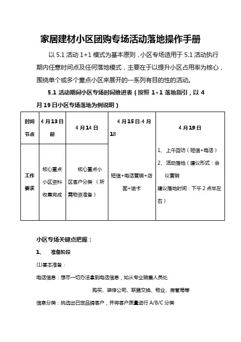 家居建材小区团购专场活动落地操作手册