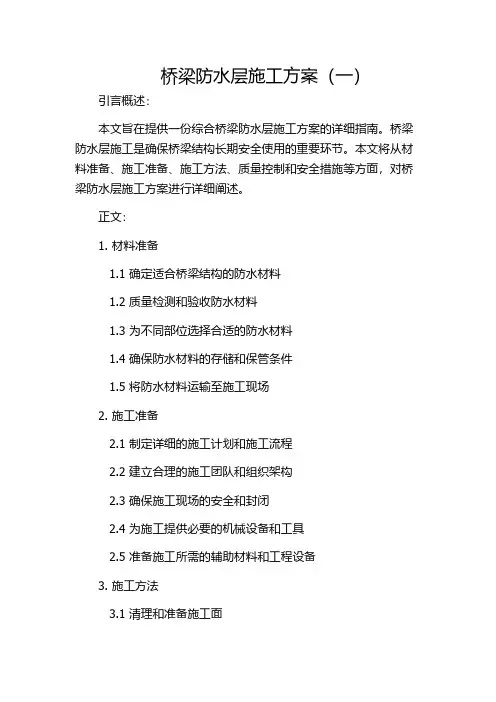 桥梁防水层施工方案(一)