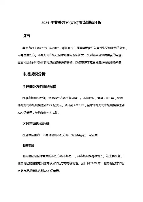 2024年非处方药(OTC)市场规模分析