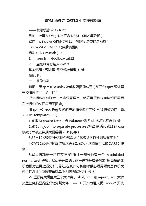 SPM插件之CAT12中文操作指南