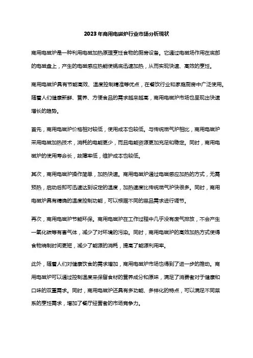 2023年商用电磁炉行业市场分析现状
