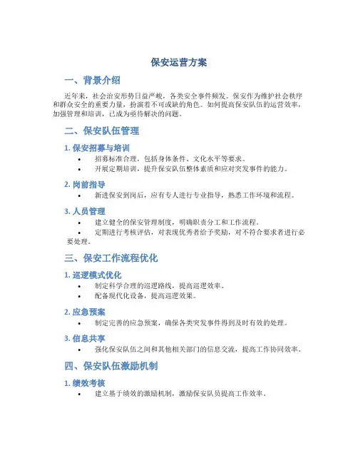 保安运营方案