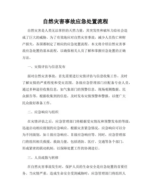 自然灾害事故应急处置流程