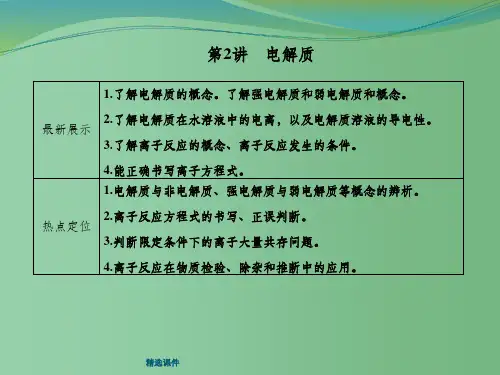 高三化学一轮复习 第二章 第2讲 电解质 鲁科版