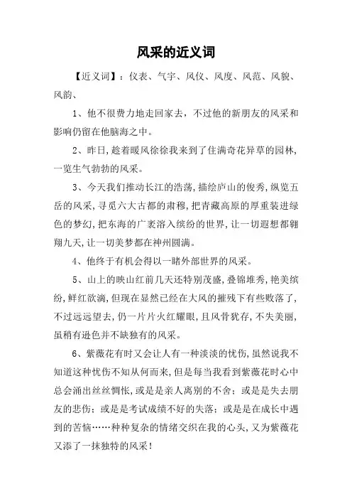 风采的近义词