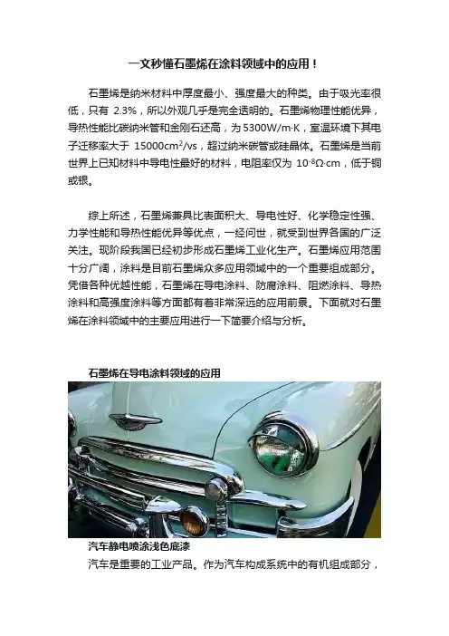 一文秒懂石墨烯在涂料领域中的应用！