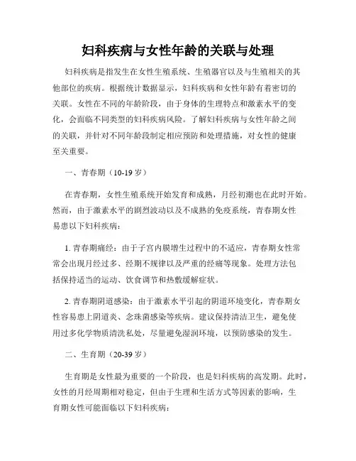 妇科疾病与女性年龄的关联与处理