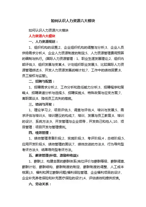 如何认识人力资源六大模块