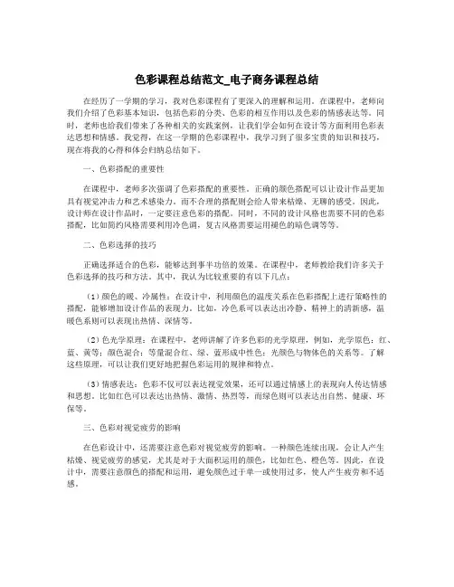 色彩课程总结范文_电子商务课程总结